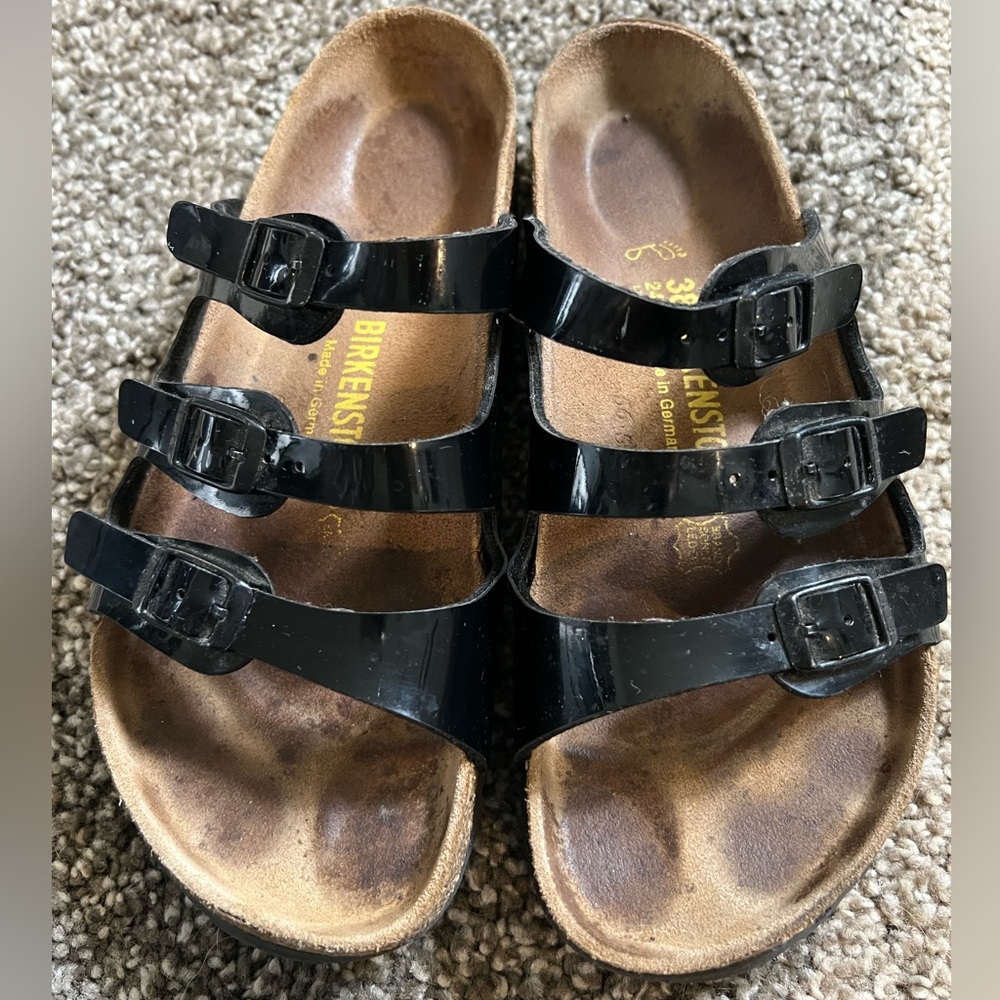 Birkenstock Black Patent Leather sandals